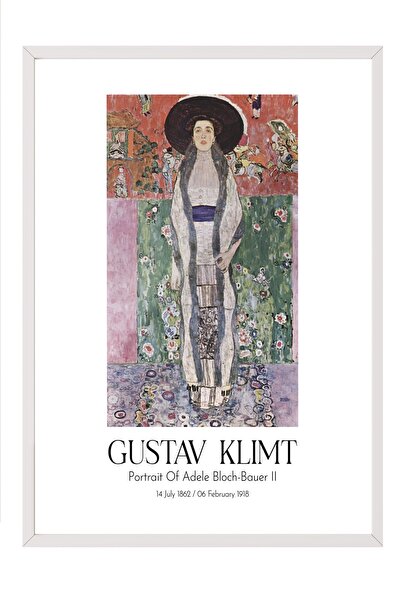Postifull Gustav Klimt - Portretul Adelei Bloch-Bauer II, Tablou înrămat alb,...