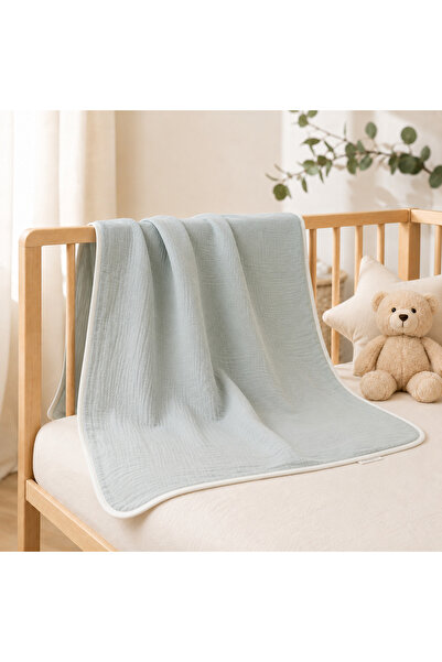 Babymar Double Layer Muslin Baby Blanket Ecru 100X120 cm Cotton Textured Baby...