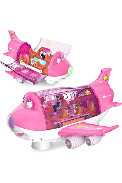 PlayFun Jucărie Avion Lumini LED Sunete Muzicale Interactiv Bump Go Cadou Copii