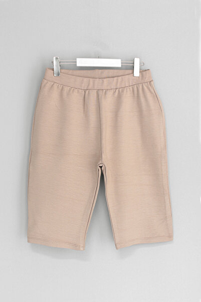 DobaKids Cosy Series Çelik İnterlok Pantaloni scurți pentru fete Bej