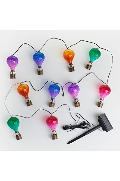 Z Store Ghirlandă luminoasă solară tip balon cu aer cald – 3,8m, 10 LED-uri a...