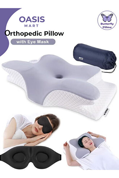 Generic Orthopedic Memory Foam Cervical Pillow – Butterfly Neck Support with ...