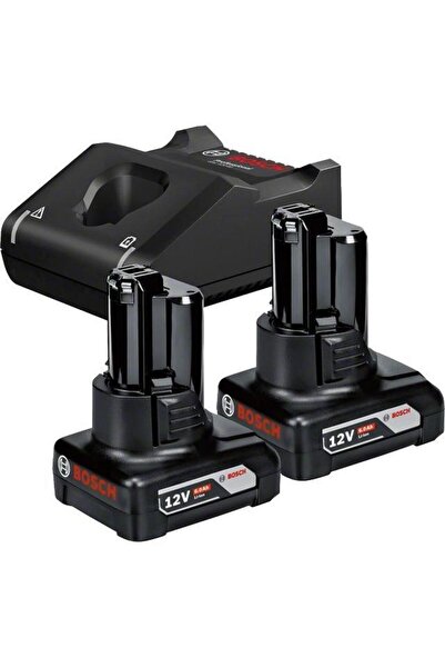 Bosch Set profesional de baterii Li-Ion 1600A01B20 12V 6Ah cu încărcător, 2 b...
