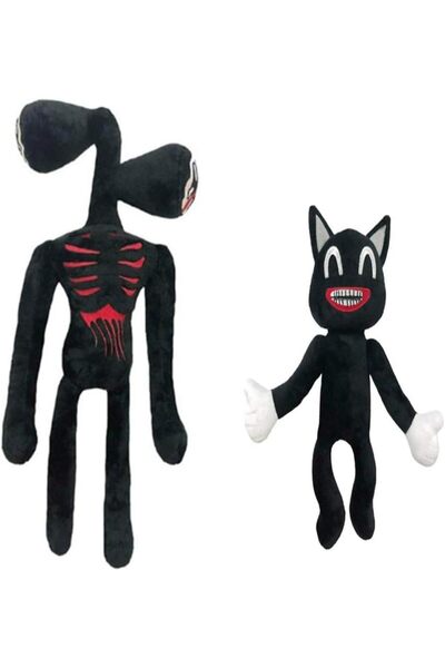 Arabest 2-Piece Plush Toy Set,Siren Head,Cartoon Dog,Cartoon Cat,Soft PP Cott...