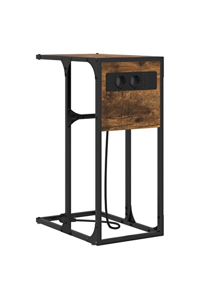 vidaxl Dulap de noapte Stejar fumuriu 41,5 x 26 x 60,5 cm
