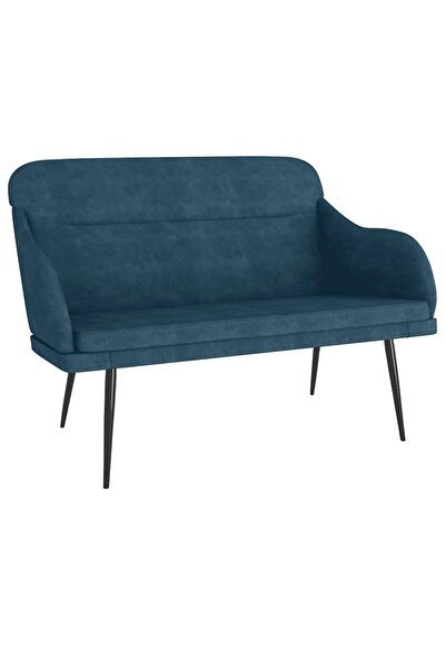 vidaxl Bench, blue, 110x76x80 cm, Velvet