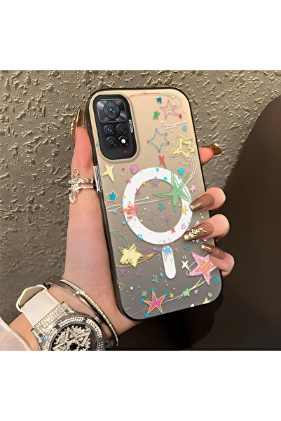 PATTERNOVA Redmi Note 11 Pro 4G/5G Uyumlu Kırılmaz Silikon Sevimli Yıldız Des...