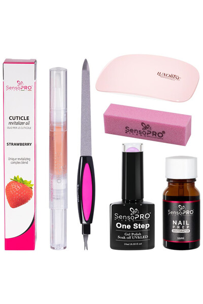 SensoPRO Milano Kit de ojă semipermanentă Express One Step 10ml cu lampă LUXO...