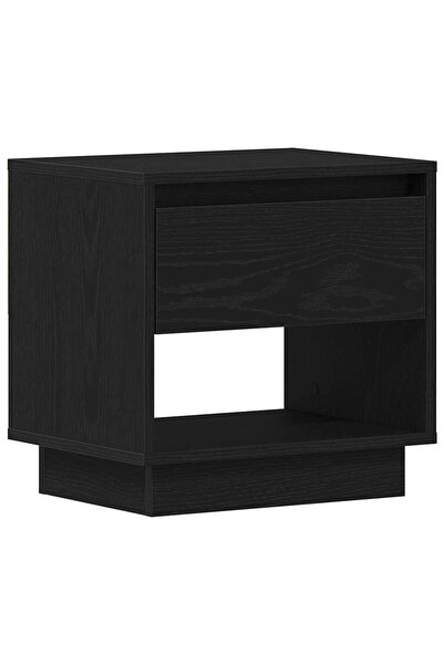 vidaxl Noptieră cu sertar Stejar Negru 45 x 34 x 44 cm Lemn compozit