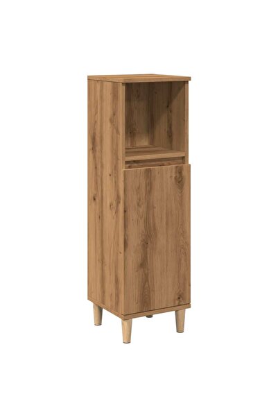 vidaxl Bathroom cabinet, handcrafted oak, 30x30x100 cm, processed wood