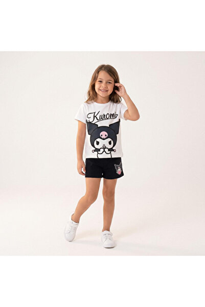 Hello Kitty 2-piece set, short sleeve Kuromi White