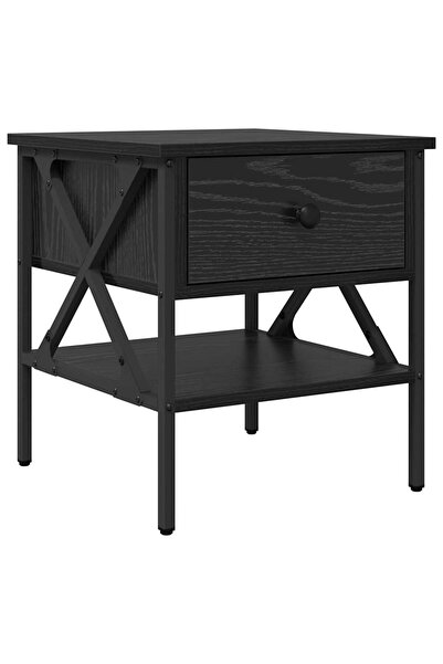 vidaxl Cabinet de Noptieră cu sertar Stejar negru 40 x 42 x 45 cm