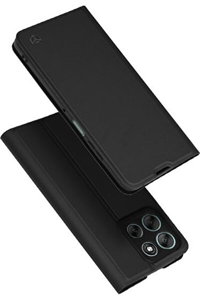 Techsuit Magskin Book Σιλικόνη / Συνθετικό Δέρμα Μαύρο (Moto G56)