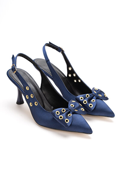 nhtshoes Women's Satin Bow Design Evening Dress Heeled Shoes