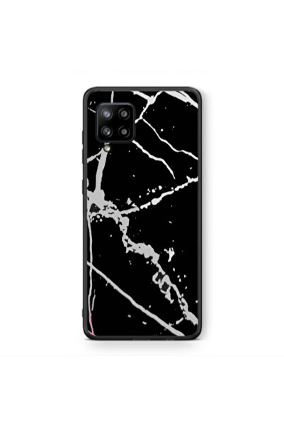 Other Samsung A42 5G Marble Cream Cracks Black Glossy Θήκη