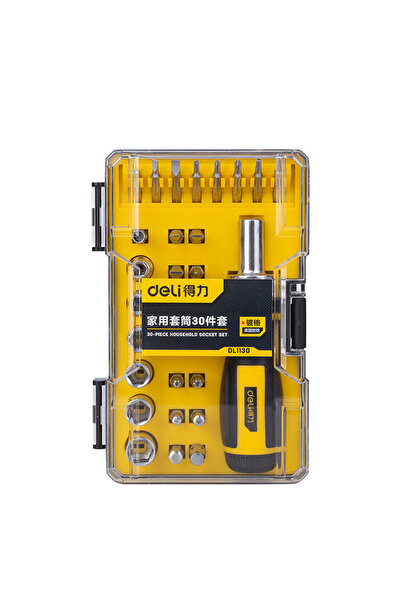 Deli Screwdriver Set + 29 Plastic Case Bits
