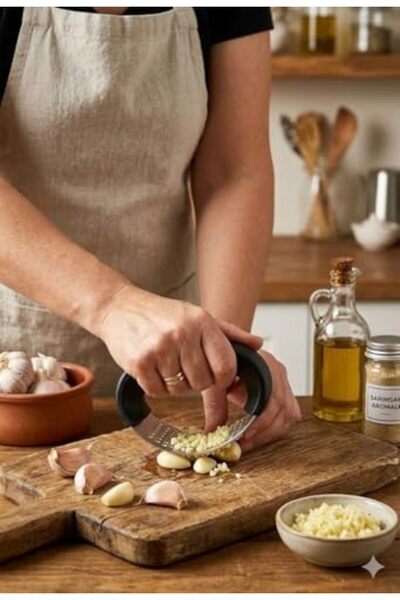 Yıldızan Nzr Beautestore Stainless Steel Rocking Garlic Crusher Grater - Prac...