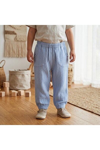 Azitta Zatta Design Pantaloni din Muselină pentru Copii ,Culoare Blue
