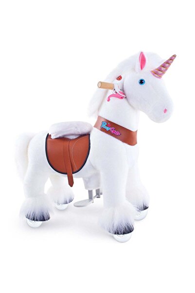 PonyCycle Модел U Еднорог – Детска играчка за яздене на колела със спирачка, ...