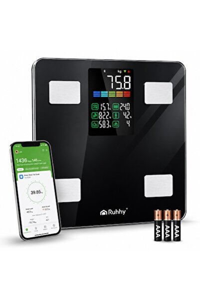 Ruhhy Cântar corporal inteligent BMI 226 kg, Analiză corporală completă, Blue...