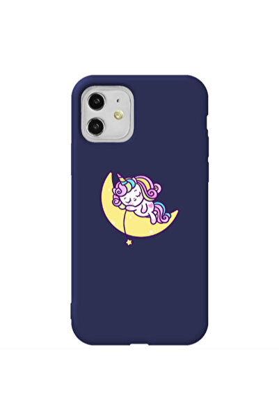 Other Apple iPhone 11 Sleeping horse Dark blue Colored Silicone TPU Θήκη