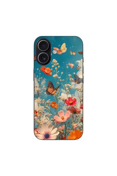 OEM Калъф, съвместим с Apple iPhone 17, силиконов гел TPU, с десен на цветя и...