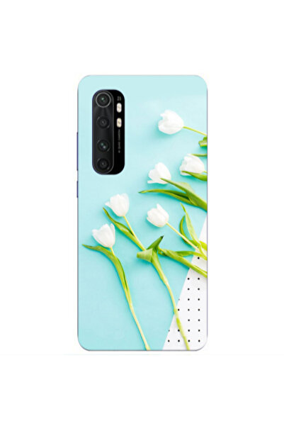 Other Xiaomi Mi Note 10 Lite White Tulips Transparent Silicone TPU Θήκη