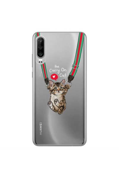 Other Huawei P30 Swinging cat Transparent Silicone TPU Θήκη