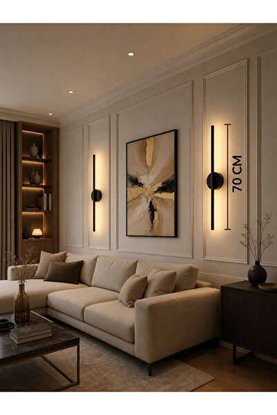 ST LİGHTİNG 70cm SİYAH Kablosuz Pilli Salon Koridor Tablo Duvar Resim Televiz...