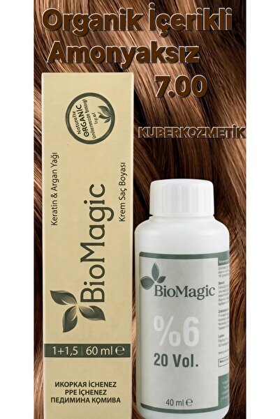 BIOMAGIC 7.00 Orta Kumral Organik İçerikli Amonyaksız Kalıcı Kokusuz Saç Boya...