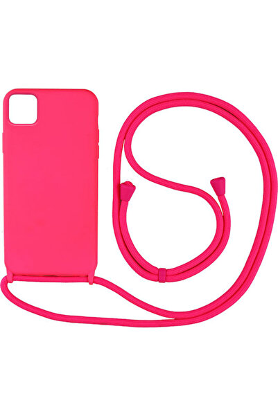 Other Sonique Carryhang Πίσω Θήκη Σιλικόνης 0.5mm με Λουράκι Φούξια (iPhone 11)