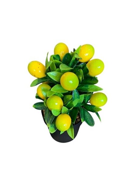 OEM Mini Artificial Fruit Plant in Plastic Pot, Lemons, 21 cm