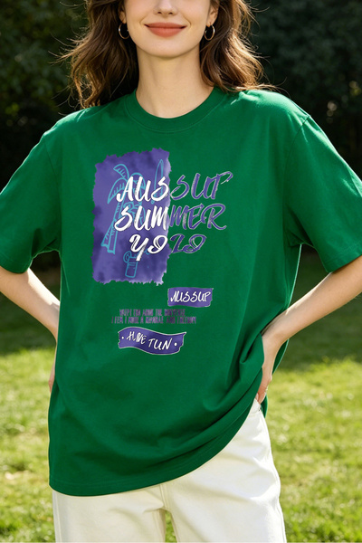 Fleck Womens T Shirts Aus Sup Summer 2019 Graphic Print Oversized Casual Style