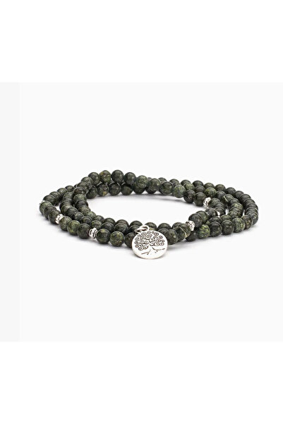 OEM Mala Bracelet with Green Serpentinite Beads