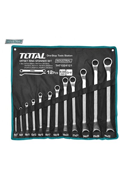 TOTAL Set 12 chei inelare cu cot - 6-32mm (INDUSTRIAL)