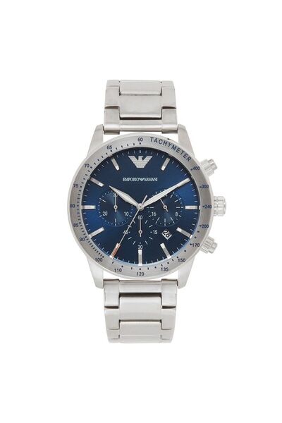 Emporio Armani Ρολόι Χρονογράφος Μπαταρίας με Ασημί Μεταλλικό Μπρασελέ - AR11306