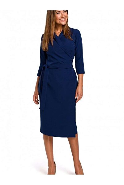 Stylove S175 Midi Φόρεμα με Μανίκι 3/4 Κρουαζέ 135278 Navy Blue - S