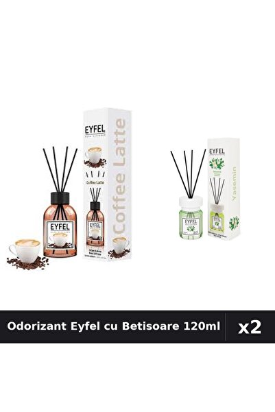 Eyfel Set 2 Odorizante Camera cu Betisoare - Cafea, Iasomie 120ml