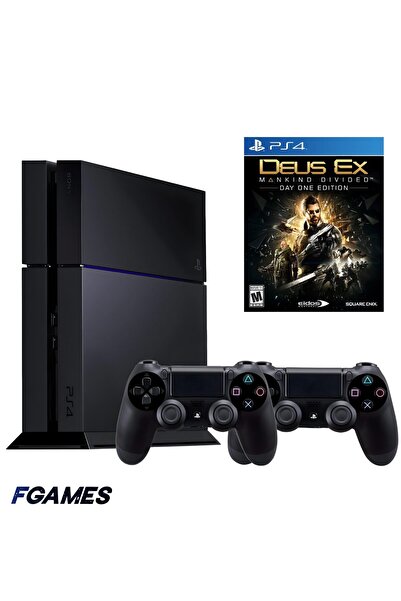 Sony Consola Playstation 4 Ps4 500gb + Două controlere + Deus Ex: Mankind Div...