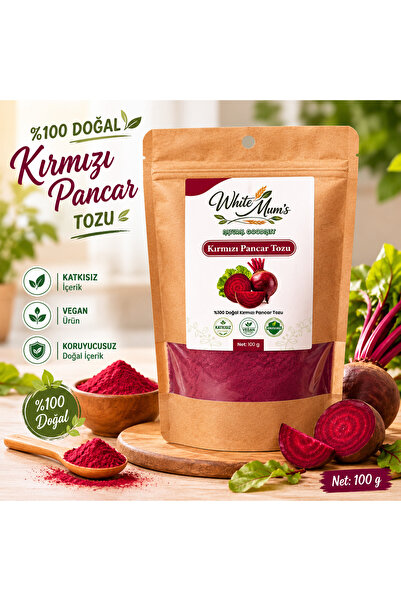 White Mum's White Mums Kırmızı Pancar Tozu 100 gr Katkısız Vegan Doğal İçerik