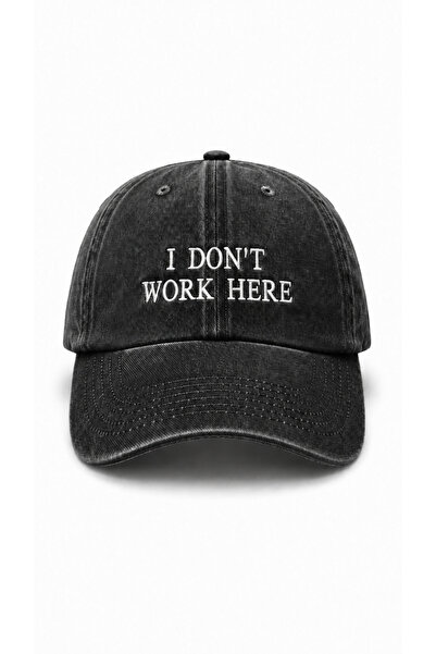 WeavedCo قبعة مطرزة بعبارة "لا أعمل هنا" (I Don't Work Here) بتصميم عتيق ومغسول