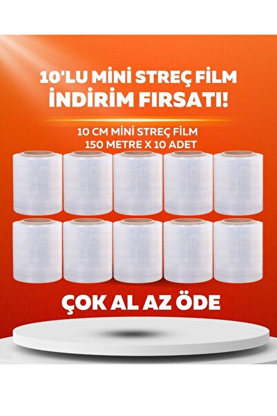Dalpak Ambalaj Dilimli Streç Film 17 micron 10 cm 150 metre x 10 Adet