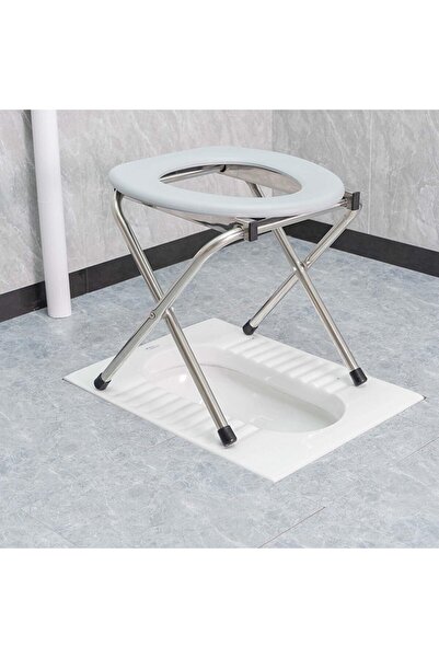 HI-FINE Portable Toilet for Camping, Folding Toilet Seat, Stainless Steel Por...