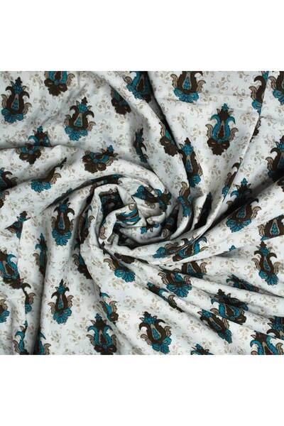 Weswadesi Paisley Pattern Baby Quilt in White, Golden and Green