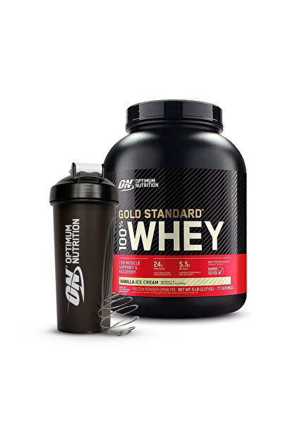 Optimum Nutrition Gold Standard 100% Whey Protein, Vanilla Ice Cream-Blender ...