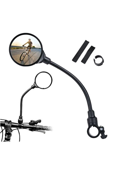 Gearox 360° oglindă retrovizoare rotundă pentru biciclete negru