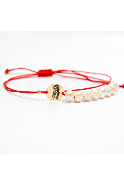 BLACK SWAN Bijoux Bratara reglabila cu perle de cultura, banut gravat din aur...