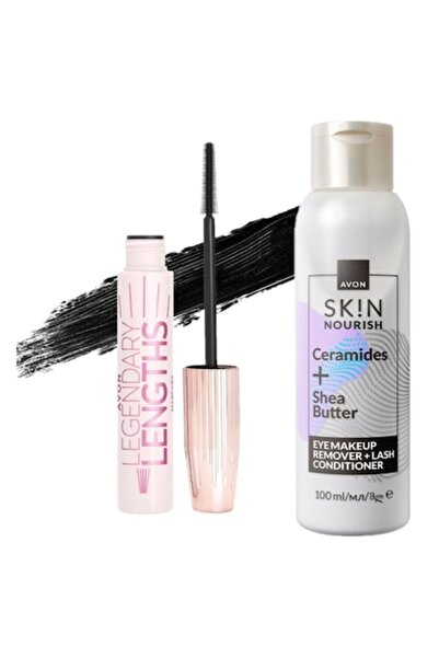 AVON Set: Mascara Legendary Lengths (Negru intens, 10ml) & Demachiant pentru ...