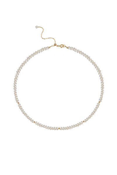 Lisa&Co. Colier Argint Dana - Organic Pearl Argint placat cu rodiu / Perle de...