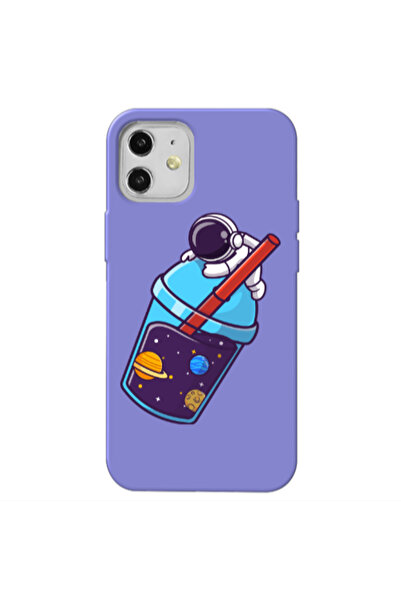 Other Apple iPhone 12 Longing in space Purple Colored Silicone TPU Θήκη